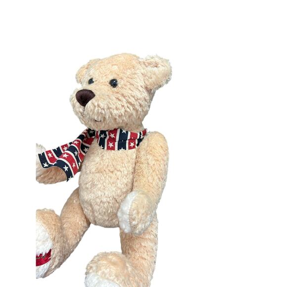 Vintage 12" Dan Dee Brown 100th Anniversary Teddy Bear Plush American Flag Scarf - Picture 7 of 8